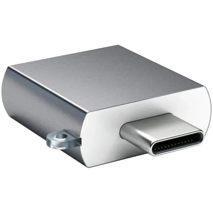 адаптер Satechi Aluminum Type-C — USB 3.0 Space Gray, цвет серый космос