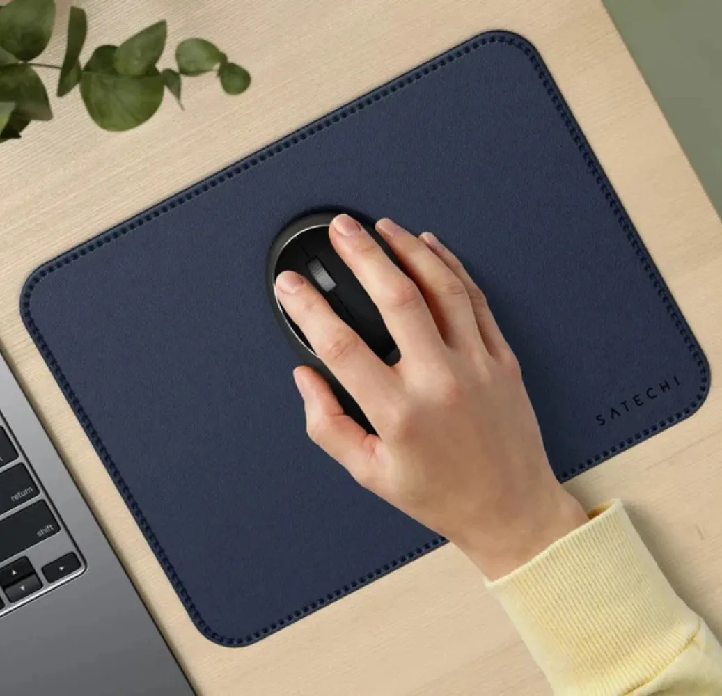 Коврик для мыши Satechi Vegan-Leather Premium Mouse Pad Blue, синий