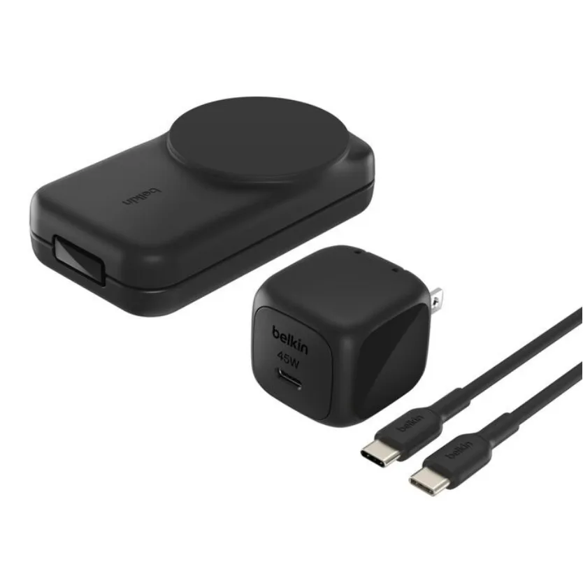 Enerji toplama cihazi Belkin 25W Qi2 3-in-1 Foldable charger Black