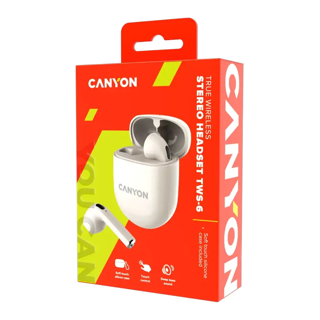 Беспроводные наушники Canyon TWS-6 Beige (CNS-TWS6BE) 