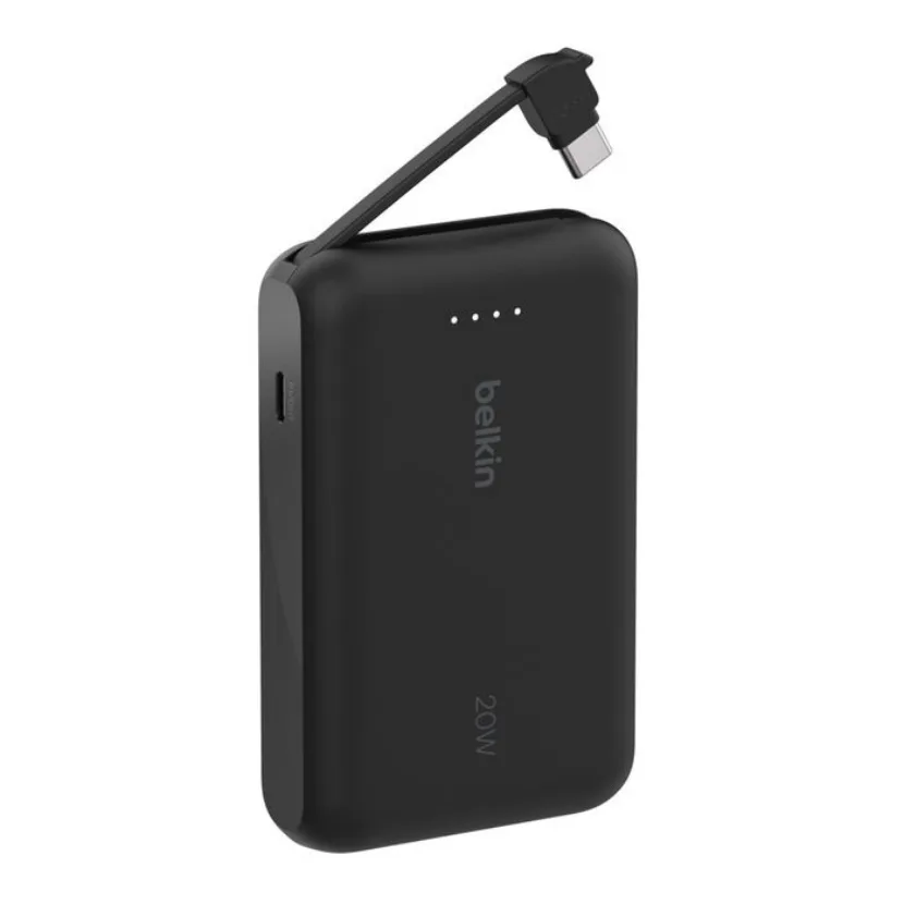 Power bank Belkin 10K PD20W Integrated USB-C Cable Black 