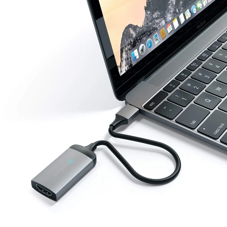 Адаптер Satechi Aluminum Type-C — HDMI 4K 60 Гц Space Gray, цвет серый космос