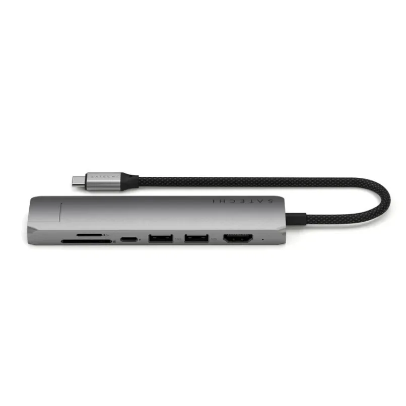 концентратор Satechi 7-в-1 USB-C Slim Multiport Adapter с Ethernet, цвет серый космос