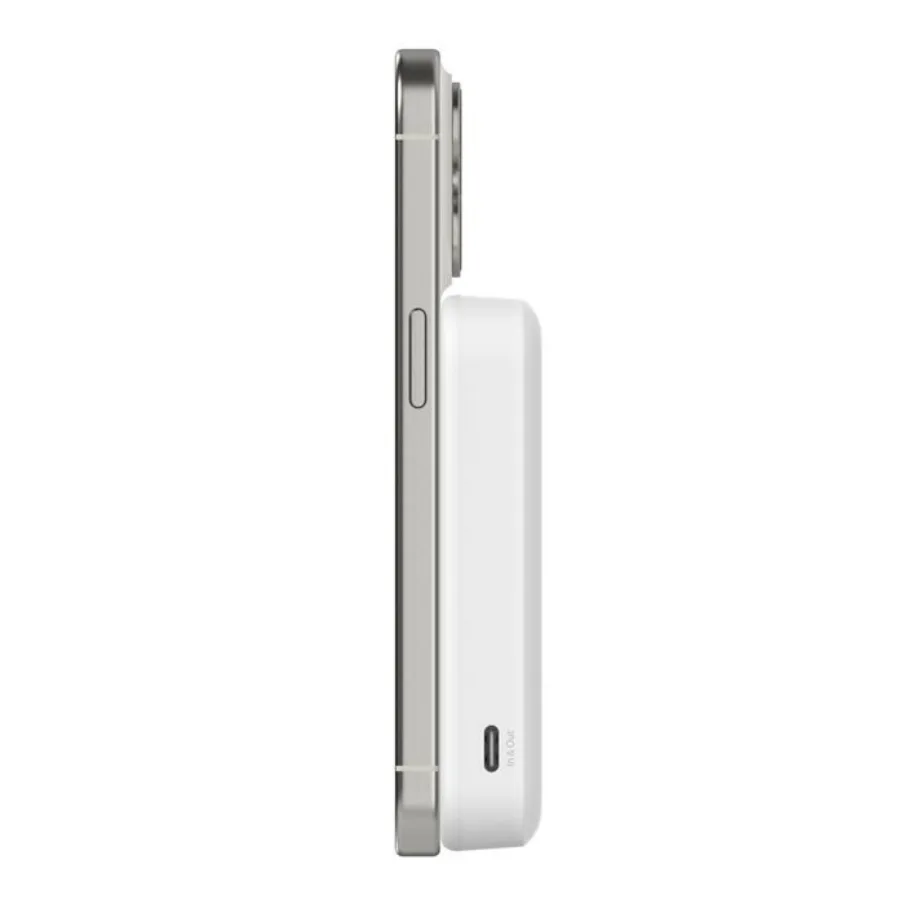 Внешний аккумулятор Belkin 8K Qi2, совместимый с MagSafe, с подставкой, белый