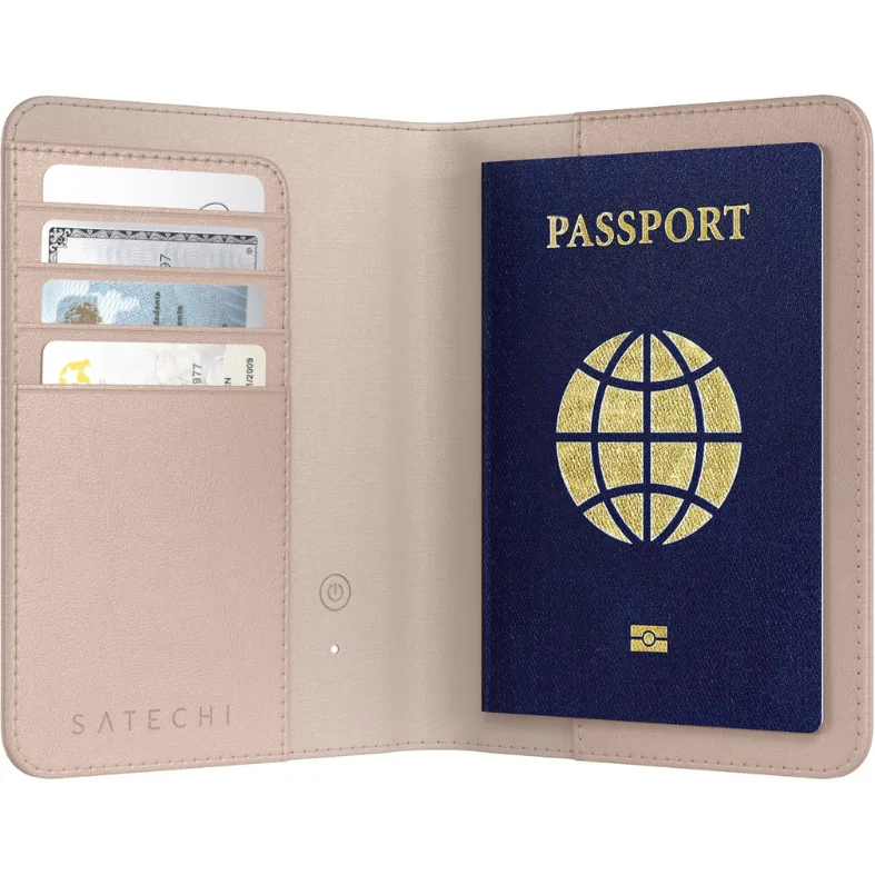 Pasport üçün trekkerli örtük Satechi Vegan-Leather FindAll Passport Cover Desert Rose